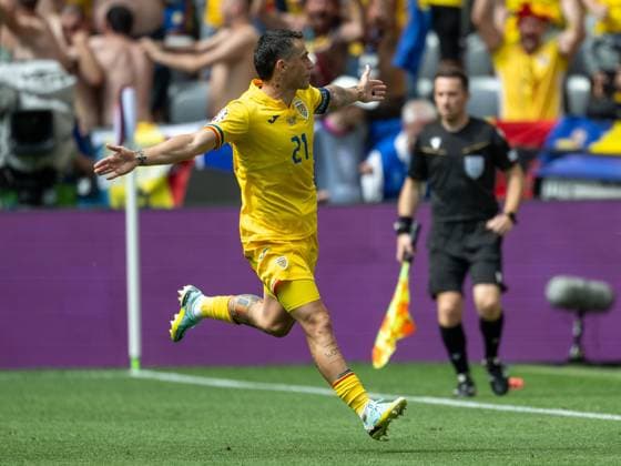 Goal for 1 0 by Nicolae Claudiu Stanciu Romania, 21 , GER, Romania v Ukraine, European Football Championship, UEFA EURO 2024, Group E, Matchday 1, 17 06 2024, GER, Romania v Ukraine, European Football Championship, UEFA EURO 2024, Group E, Matchday 1, 17 06 2024 Munich Copyright: xEibner-Pressefoto SaschaxWaltherx EP_SWA
