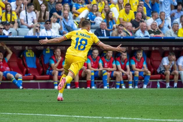 Goal for 2 0 by Razvan Gabriel Marin Romania, 18 , GER, Romania v Ukraine, European Football Championship, UEFA EURO 2024, Group E, Matchday 1, 17 06 2024, GER, Romania v Ukraine, European Football Championship, UEFA EURO 2024, Group E, Matchday 1, 17 06 2024 Munich Copyright: xEibner-Pressefoto SaschaxWaltherx EP_SWA