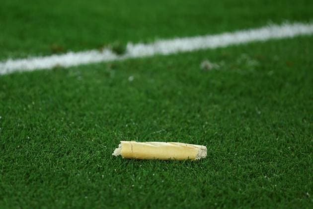 A half eaten baguette is thrown onto the pitch by an Austria fan Austria v France, UEFA European Championship, EM, Europameisterschaft 2024, Group D, Football, Dusseldorf Arena, Dusseldorf, Germany, 17 Jun 2024 EDITORIAL USE ONLY No use with unauthorised audio, video, data, fixture lists, club league logos or live services. Online in-match use limited to 120 images, no video emulation. No use in betting, games or single club league player publications. Copyright: xKieranxMcManus Shutterstockx 14539693cm