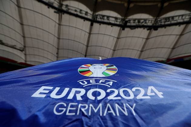 UEFA EURO, EM, Europameisterschaft,Fussball 2024 branding Germany v Hungary, UEFA European Championship, EM, Europameisterschaft 2024, Group A, Football, Stuttgart Arena, Stuttgart, Germany, 19 Jun 2024 EDITORIAL USE ONLY No use with unauthorised audio, video, data, fixture lists, club league logos or live services. Online in-match use limited to 120 images, no video emulation. No use in betting, games or single club league player publications. Copyright: xMichaelxZemanek Shutterstockx 14543652b