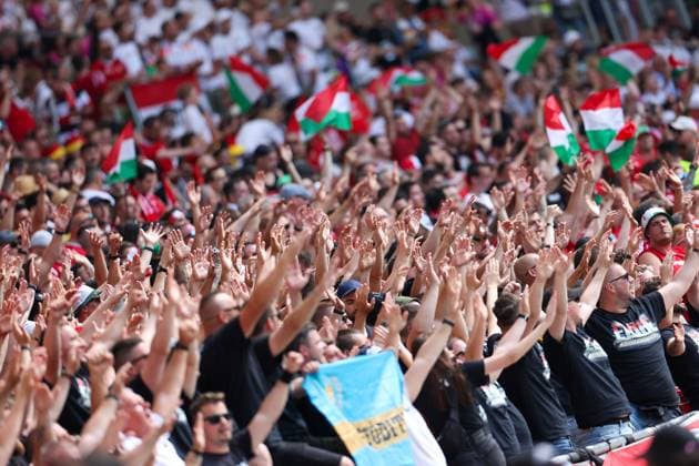 Stuttgart, Arena Stuttgart Wednesday, June 19, 2024 UEFA EURO 2024 Germany, Group A stage Matchday 2 Group A Germany Hungary, Hungary Fans, atmosphere, scarves, jerseys, emotions, the Ultras Copyright: JoaquimxFerreira