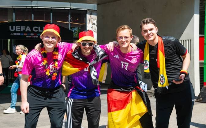 German fans smile, UEFA EURO 2024 Group A, Germany vs Hungary, Arena Stuttgart on June 19, 2024 in Stuttgart, Germany Photo by Silas Schueller DeFodi Images German fans smile, UEFA EURO 2024 Group A, Germany vs Hungary, Arena Stuttgart on June 19, 2024 in Stuttgart, Germany Photo by Silas Schueller DeFodi Images Defodi 0583283346st Defodi-738