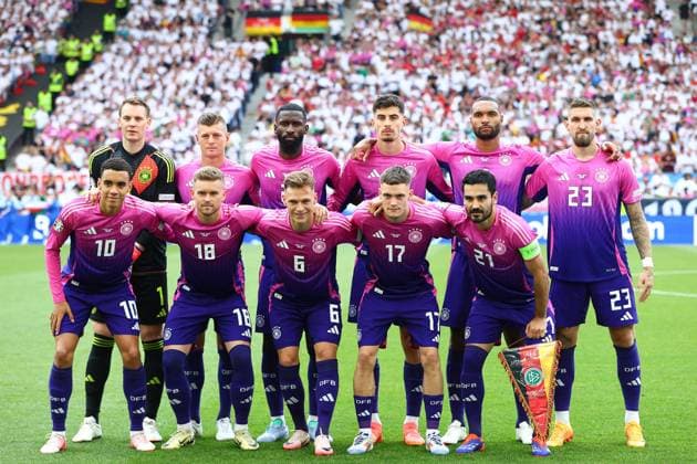 Germany line up Germany v Hungary, UEFA European Championship, EM, Europameisterschaft 2024, Group A, Football, Stuttgart Arena, Stuttgart, Germany, 19 Jun 2024 EDITORIAL USE ONLY No use with unauthorised audio, video, data, fixture lists, club league logos or live services. Online in-match use limited to 120 images, no video emulation. No use in betting, games or single club league player publications. Copyright: xMichaelxZemanek Shutterstockx 14543652y