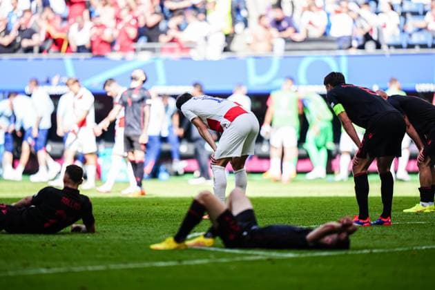 Players disappointed after the end of the match GER, Croatia vs Albania, European Football Championship, UEFA Euro 2024, Matchday 2, 19 06 2024 GER, Croatia vs Albania, European Football Championship, UEFA Euro 2024, Matchday 2, 19 06 2024 Hamburg Copyright: xEibner-Pressefoto MarcelxvonxFehrnx EP_MFN