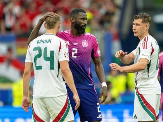 Marton Dardai Hungary, 24 , Antonio Ruediger Germany 02 , Willi Orban Hungary, 06 , GER, Germany GER vs Hungary HUN , European Football Championship, UEFA EURO 2024, Group A, Matchday 2, 19 06 2024, GER, Germany GER vs Hungary HUN , European Football Championship, UEFA EURO 2024, Group A, Matchday 2, 19 06 2024 Stuttgart Copyright: xEibner-Pressefoto SaschaxWaltherx EP_EER