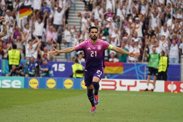 EURO 2024, Football, UEFA Euro 2024, Euro 2024, Group stage, Group A, Germany Hungary, 19 06 2024, Stuttgartarena Stuttgart Ilkay Gündogan Germany,Goal celebration action, single image