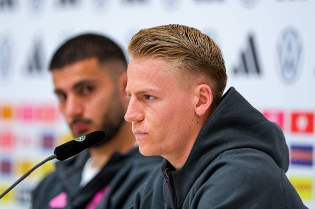 Deniz Undav Germany, 26 and Chris Fuehrich Germany 11 , GER, DFB, Press conference, Football mens national team Germany, UEFA European Football Championship 2024, Herzogenaurach 21 06 2024 GER, DFB, Press conference, Football mens national team Germany, UEFA European Football Championship 2024, Herzogenaurach 21 06 2024 Herzogenaurach Copyright: xEibner-Pressefoto FlorianxWieganx EP_FWD
