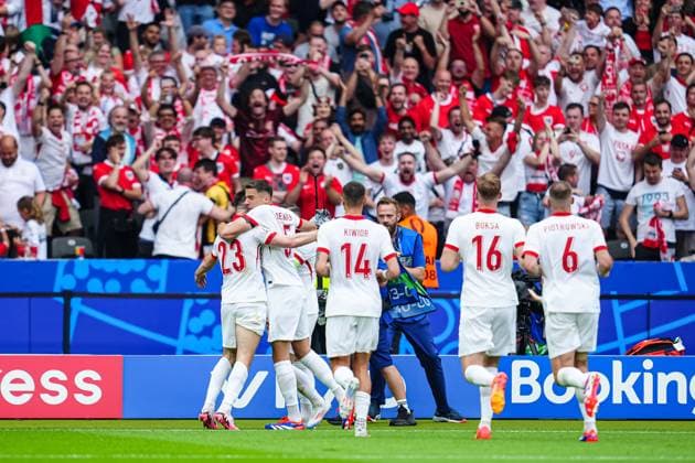 Goal celebration Poland after scoring 1 1 Krzysztof Piatek Poland, 23 GER, Poland vs Austria, European Football Championship, UEFA Euro 2024, match day 2, 21 06 2024 GER, Poland vs Austria, European Football Championship, UEFA Euro 2024, match day 2, 21 06 2024 Berlin Copyright: xEibner-Pressefoto MarcelxvonxFehrnx EP_MFN