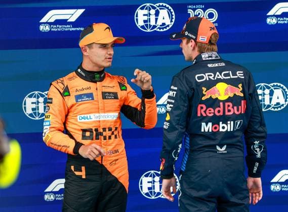 NORRIS Lando (gbr), McLaren F1 Team MCL38, portrait and VERSTAPPEN Max (ned), Red Bull Racing RB20, portrait during the Formula 1 Aramco Gran Premio de Espana 2024, 10th round of the 2024 Formula One World Championship, WM, Weltmeisterschaft from June 21 to 23, 2024 on the Circuit de Barcelona-Catalunya, in Montmeló, Spain - F1 - SPANISH GRAND PRIX 2024 DPPI Panoramic 240622_R10_SPAGNA_DP_F12024GP10ESP_JK416904