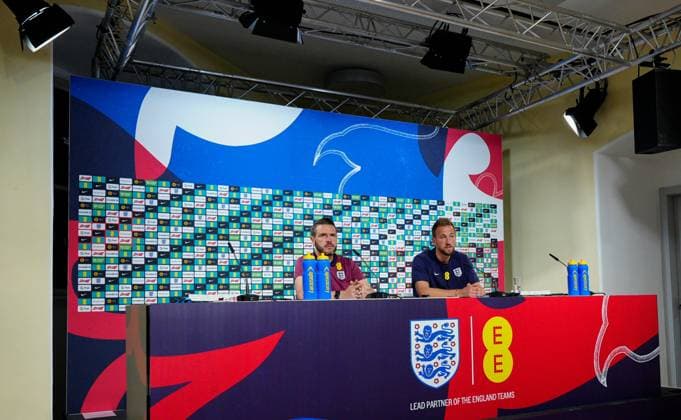 England Captain Harry Kane press conference, PK, Pressekonferenz England Press Conference, UEFA European Championship, EM, Europameisterschaft 2024, Group C, Football, Spa & Golf Resort Weimarer Land, Blankenhain, Germany, 23 Jun 2024 EDITORIAL USE ONLY No use with unauthorised audio, video, data, fixture lists, club league logos or live services. Online in-match use limited to 120 images, no video emulation. No use in betting, games or single club league player publications. Copyright: xDavexShopland Shutterstockx 14548020av