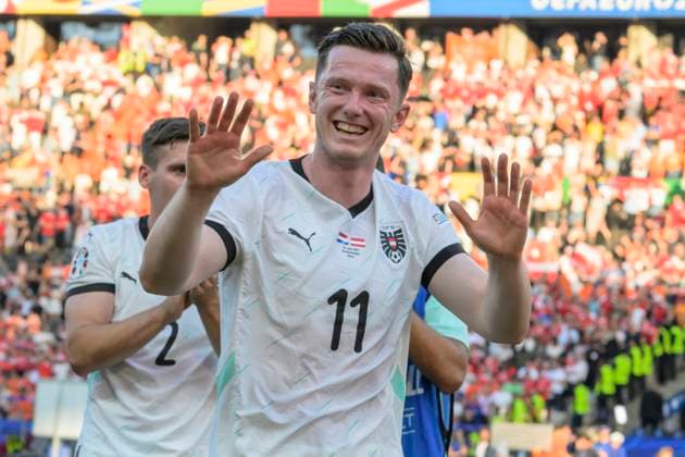 GER, Berlin, Football, Austria vs Netherlands, Group D, Group stage, UEFA EURO 2024, SP, Olympia Stadion Berlin, Michael Gregoritsch Austria , victory, 2 3, final score, cheer, joy, jubilation, 25 06 2024, Copyright: HMBxMedia UwexKoch
