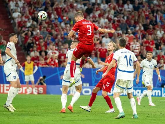 Jannik Vestergaard Denmark 03 , GER, Denmark DEN vs Serbia SRB , European Football Championship, UEFA EURO 2024, Group E, Matchday 3, 25 06 2024, GER, Denmark DEN vs Serbia SRB , European Football Championship, UEFA EURO 2024, Group E, Matchday 3, 25 06 2024 Munich Copyright: xEibner-Pressefoto SaschaxWaltherx EP_SWA