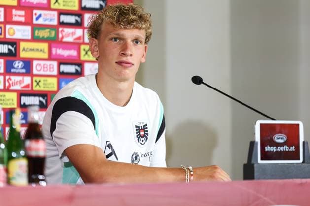 SOCCER - UEFA EURO, EM, Europameisterschaft,Fussball 2024 BERLIN,GERMANY,26.JUN.24 - SOCCER -UEFA EURO 2024, OEFB, Oesterreichischer Fussball-Bund, press conference, PK, Pressekonferenz Image shows Leopold Querfeld (AUT). GEPAxpictures xArminxRauthner