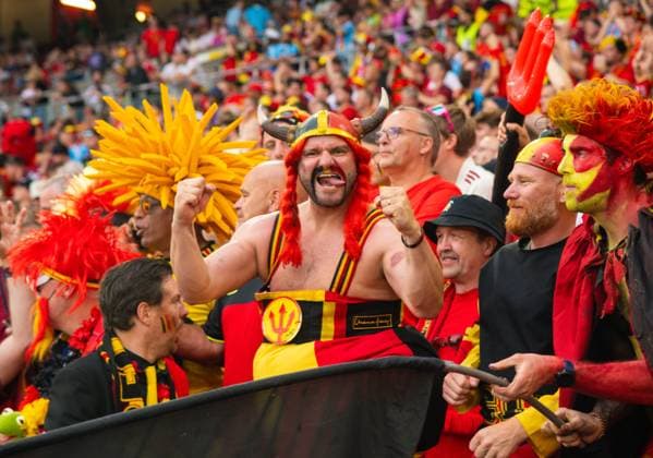 Belgian fan cheering and shouting, UEFA EURO 2024 Group E, Ukraine vs Belgium, Arena Stuttgart on June 26, 2024 in Stuttgart, Germany Photo by Silas Schueller DeFodi Images Fan of Belgium cheers, UEFA EURO 2024 Group E, Ukraine vs Belgium, Arena Stuttgart on June 26, 2024 in Stuttgart, Germany Photo by Silas Schueller DeFodi Images Defodi 738 738 UKRBEL 20240626 139 Defodi-738
