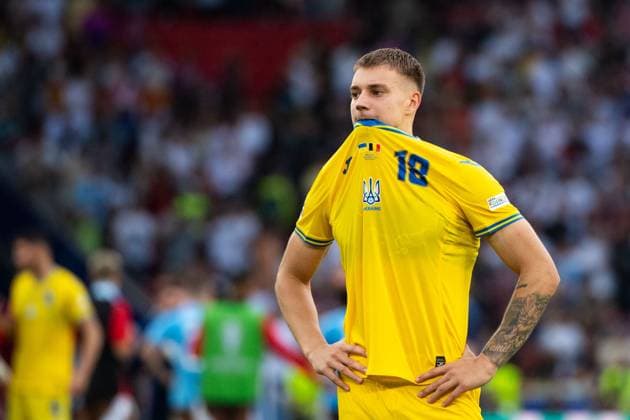 Volodymyr Brazhko Ukraine, 18 is disappointed about the draw and elimination from the tournament, GER, Ukraine UKR vs Belgium BEL , European Football Championship, UEFA EURO 2024, Group E, Matchday 3, 26 06 2024 GER, Ukraine UKR vs Belgium BEL , European Football Championship, UEFA EURO 2024, Group E, Matchday 3, 26 06 2024 Stuttgart Copyright: xEibner-Pressefoto Memmlerx EP_MMR