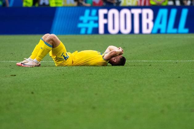 Heorhii Sudakov Ukraine, 14 is disappointed with the draw and elimination from the tournament, GER, Ukraine UKR vs Belgium BEL , European Football Championship, UEFA EURO 2024, Group E, Matchday 3, 26 06 2024 GER, Ukraine UKR vs Belgium BEL , European Football Championship, UEFA EURO 2024, Group E, Matchday 3, 26 06 2024 Stuttgart Copyright: xEibner-Pressefoto Memmlerx EP_MMR