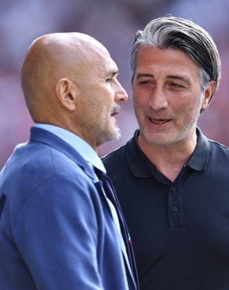 Switzerland manager Murat Yakin and Italy manager Luciano Spalletti Switzerland v Italy, UEFA European Championship, EM, Europameisterschaft 2024, Round of 16, Football, Olympiastadion, Berlin, Germany - 29 Jun 2024 EDITORIAL USE ONLY No use with unauthorised audio, video, data, fixture lists, club league logos or live services. Online in-match use limited to 120 images, no video emulation. No use in betting, games or single club league player publications. Copyright: xMichaelxZemanek Shutterstockx 14562039v
