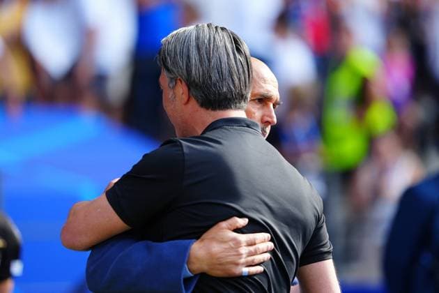 Luciano Spalletti Italy, Coach and Murat Yakin Switzerland, Coach GER, Switzerland vs Italy, European Football Championship, UEFA Euro 2024, Round of 16, 29 06 2024 GER, Switzerland vs Italy, European Football Championship, UEFA Euro 2024, Round of 16, 29 06 2024 Berlin Copyright: xEibner-Pressefoto MarcelxvonxFehrnx EP_MFN