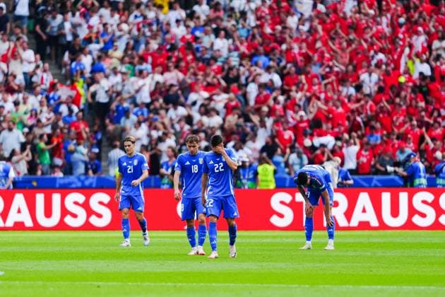 Disappointment Italy after goal to 1 0 Remo Freuler Switzerland, 08 GER, Switzerland vs Italy, European Football Championship, UEFA Euro 2024, Round of 16, 29 06 2024 GER, Switzerland vs Italy, European Football Championship, UEFA Euro 2024, Round of 16, 29 06 2024 Berlin Copyright: xEibner-Pressefoto MarcelxvonxFehrnx EP_MFN