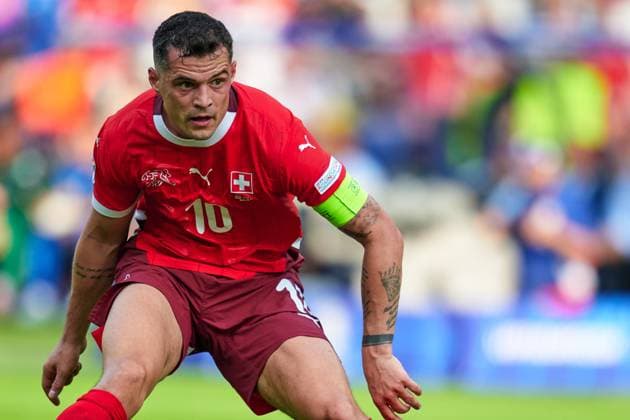 Granit Xhaka Switzerland, 10 , GER, UEFA Euro 2024, mens football, UEFA EURO 2024, Round of 16, Switzerland vs Italy, Switzerland vs Italy, 29 06 2024 GER, UEFA Euro 2024, mens football, UEFA EURO 2024, Round of 16, Switzerland vs Italy, Switzerland vs Italy, 29 06 2024 Berlin Copyright: xEibner-Pressefotox xClaudiusxRauchx EP_CRH