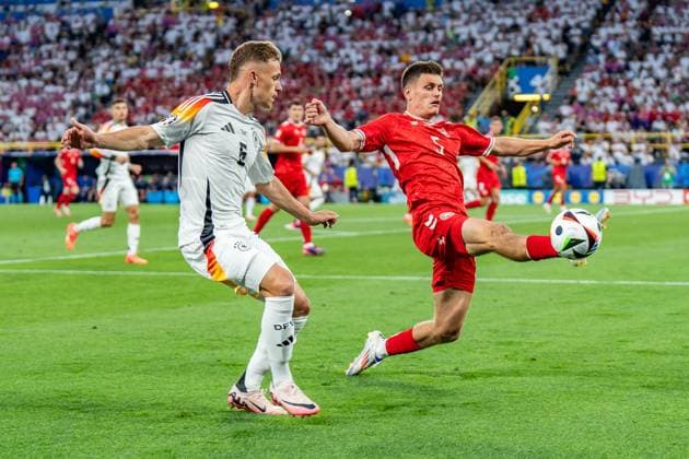Joshua Kimmich Germany 06 Joakim Maehle Denmark 05 Germany vs Denmark, Men, Football, Round of 16, EURO 2024, 29 06 2024, European Championship Germany vs Denmark, Men, Football, Round of 16, EURO 2024, 29 06 2024, European Championship Dortmund Copyright: xEibner-Pressefoto BahhoxKarax EP_GER