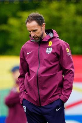 England manager Gareth Southgate England Training, UEFA European Championship, EM, Europameisterschaft 2024, Quarter Final, Football, Spa & Golf Resort Weimarer Land, Blankenhain, Germany, 1 Jul 2024 EDITORIAL USE ONLY No use with unauthorised audio, video, data, fixture lists, club league logos or live services. Online in-match use limited to 120 images, no video emulation. No use in betting, games or single club league player publications. Copyright: xDavexShopland Shutterstockx 14566124k