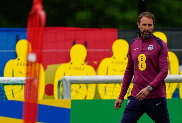 Gareth Southgate manager of England England Training & press conference, PK, Pressekonferenz UEFA European Championship, EM, Europameisterschaft 2024, Quarter Final, Football, Spa & Golf Resort Weimarer Land, Blankenhain, Germany, 03 Jul 2024 EDITORIAL USE ONLY No use with unauthorised audio, video, data, fixture lists, club league logos or live services. Online in-match use limited to 120 images, no video emulation. No use in betting, games or single club league player publications. Copyright: xDavexShopland Shutterstockx 14568226bj
