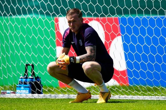 Jordan Pickford of England England Training, UEFA European Championship, EM, Europameisterschaft 2024, Semi Final, Football, Spa & Golf Resort Weimarer Land, Blankenhain, Germany, 09 Jul 2024 EDITORIAL USE ONLY No use with unauthorised audio, video, data, fixture lists, club league logos or live services. Online in-match use limited to 120 images, no video emulation. No use in betting, games or single club league player publications. Copyright: xDavexShopland Shutterstockx 14576868a