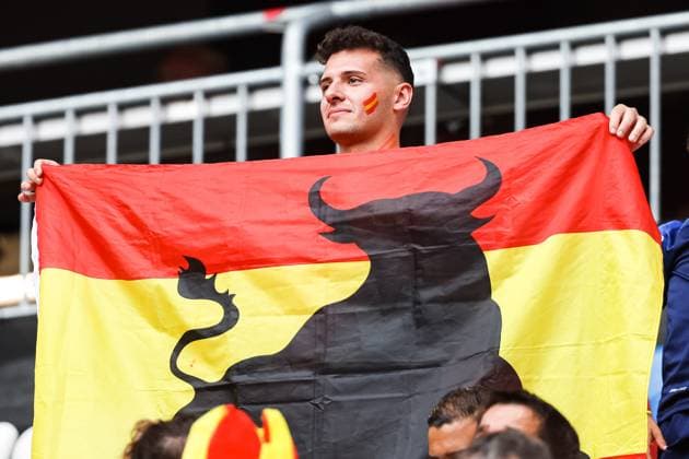 FANS of Spain before the match with good mood GER, Spain ESP vs France FRA , European Football Championship, UEFA EURO 2024, semi-final, 09 07 2024 GER, Spain ESP vs France FRA , European Football Championship, UEFA EURO 2024, semi-final, 09 07 2024 Munich Copyright: xEibner-Pressefoto RogerxBuerkex EP