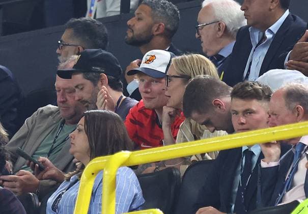 English singer and songwriter, Ed Sheeran is seen in the stands during the game Netherlands v England, UEFA European Championship, EM, Europameisterschaft 2024, Semi Final, Football, BVB Stadion, Dortmund, Germany, 10 Jul 2024 EDITORIAL USE ONLY No use with unauthorised audio, video, data, fixture lists, club league logos or live services. Online in-match use limited to 120 images, no video emulation. No use in betting, games or single club league player publications. Copyright: xMichaelxZemanek Shutterstockx 14576899ct