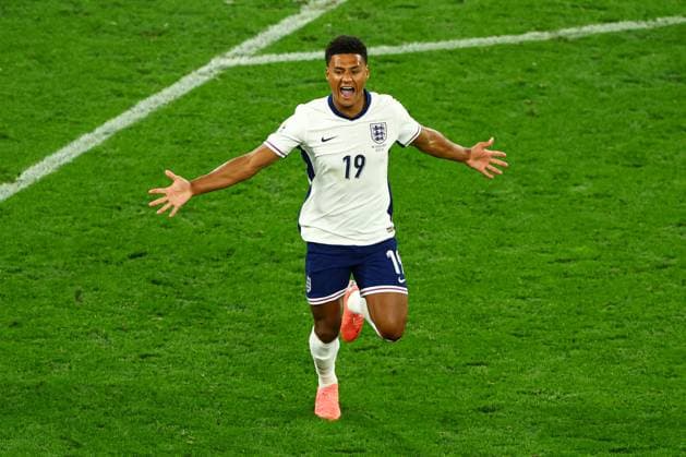 Ollie Watkins of England celebrates scoring a goal for their side to make it 2-1 Netherlands v England, UEFA European Championship, EM, Europameisterschaft 2024, Semi Final, Football, BVB Stadion, Dortmund, Germany, 10 Jul 2024 EDITORIAL USE ONLY No use with unauthorised audio, video, data, fixture lists, club league logos or live services. Online in-match use limited to 120 images, no video emulation. No use in betting, games or single club league player publications. Copyright: xKieranxMcManus Shutterstockx 14576895cw