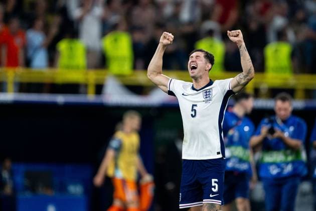 John Stones England, 05 celebrates victory and a place in the final, GER, Netherlands NED vs England ENG , European Football Championship, UEFA EURO 2024, Semifinal, 10 07 2024 GER, Netherlands NED vs England ENG , European Football Championship, UEFA EURO 2024, Semifinal, 10 07 2024 Dortmund Copyright: xEibner-Pressefoto Memmlerx EP_MMR