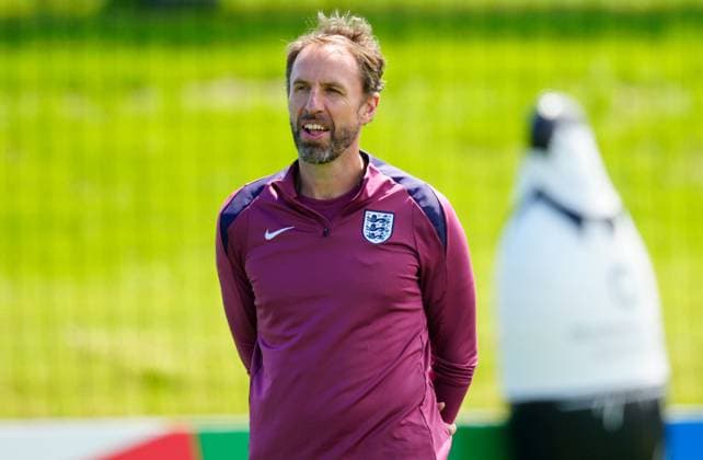 England manager Gareth Southgate England Training, UEFA European Championship, EM, Europameisterschaft 2024, Final, Football, Spa & Golf Resort Weimarer Land, Blankenhain, Germany, 13 Jul 2024 EDITORIAL USE ONLY No use with unauthorised audio, video, data, fixture lists, club league logos or live services. Online in-match use limited to 120 images, no video emulation. No use in betting, games or single club league player publications. Copyright: xDavexShopland Shutterstockx 14583292aq