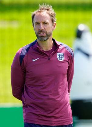 England manager Gareth Southgate England Training, UEFA European Championship, EM, Europameisterschaft 2024, Final, Football, Spa & Golf Resort Weimarer Land, Blankenhain, Germany, 13 Jul 2024 EDITORIAL USE ONLY No use with unauthorised audio, video, data, fixture lists, club league logos or live services. Online in-match use limited to 120 images, no video emulation. No use in betting, games or single club league player publications. Copyright: xDavexShopland Shutterstockx 14583292by