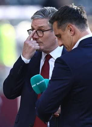 Sir Keir Starmer, Prime Minister of the United Kingdom interviewed on ITV Spain v England, UEFA European Championship, EM, Europameisterschaft 2024, Final, Football, Olympiastadion, Berlin, Germany, 14 Jul 2024 EDITORIAL USE ONLY No use with unauthorised audio, video, data, fixture lists, club league logos or live services. Online in-match use limited to 120 images, no video emulation. No use in betting, games or single club league player publications. Copyright: xMichaelxZemanek Shutterstockx 14583343k