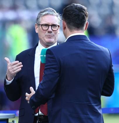 Sir Keir Starmer, Prime Minister of the United Kingdom interviewed by ITV Spain v England, UEFA European Championship, EM, Europameisterschaft 2024, Final, Football, Olympiastadion, Berlin, Germany, 14 Jul 2024 EDITORIAL USE ONLY No use with unauthorised audio, video, data, fixture lists, club league logos or live services. Online in-match use limited to 120 images, no video emulation. No use in betting, games or single club league player publications. Copyright: xMichaelxZemanek Shutterstockx 14583343n