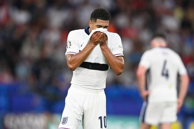 Football, Men, Season 2023 24, UEFA Euro EM 2024, Final in Berlin, Spain England, Jude Bellingham England is dissatisfied, disappointed, disappointed, dejected , 14 07 2024, Copyright: xSebastianxRäppold MatthiasxKochx
