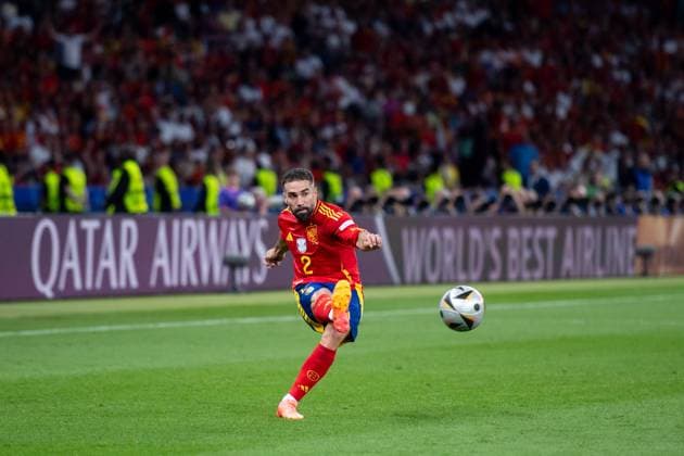 Daniel Carvajal Spain, 02 on the ball, GER, Spain ESP vs England ENG , European Football Championship, UEFA EURO 2024, Final, 14 07 2024 GER, Spain ESP vs England ENG , European Football Championship, UEFA EURO 2024, Final, 14 07 2024 Berlin Copyright: xEibner-Pressefoto Memmlerx EP_MMR