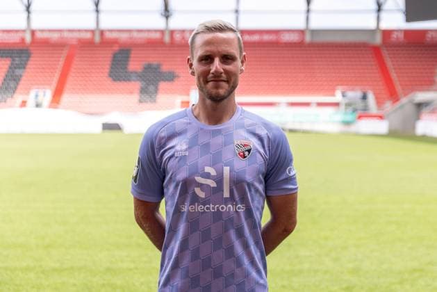 Goalkeeper Marius Funk 1, FCI FC Ingolstadt 04 3 Liga, portrait appointment 2024 2025, FC Ingolstadt 04 season 2024 2025 photoshoot, headshot, portrait, introduction, presentation, press appointment, soccer, GER