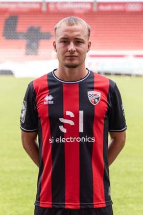 Goalkeeper Marius Funk 1, FCI FC Ingolstadt 04 3 Liga, portrait appointment 2024 2025, FC Ingolstadt 04 season 2024 2025 photoshoot, headshot, portrait, introduction, presentation, press appointment, soccer, GER