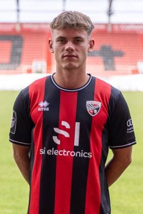 Niclas Dühring 18, FCI FC Ingolstadt 04 3 Liga, portrait appointment 2024 2025, FC Ingolstadt 04 season 2024 2025 photoshoot, headshot, portrait, introduction, presentation, press appointment, soccer, GER