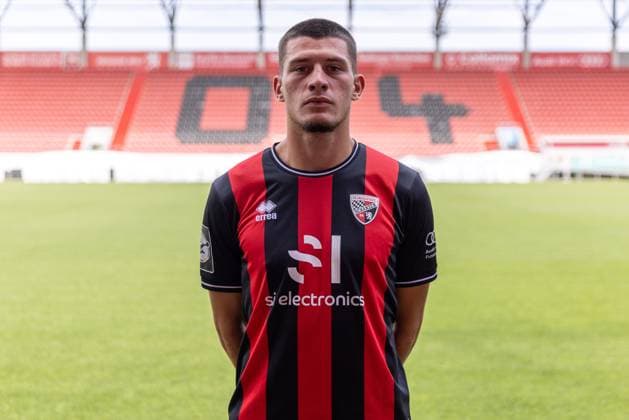 Mladen Cvjetinovic 19, FCI FC Ingolstadt 04 3 Liga, portrait appointment 2024 2025, FC Ingolstadt 04 season 2024 2025 photoshoot, headshot, portrait, introduction, presentation, press appointment, soccer, GER