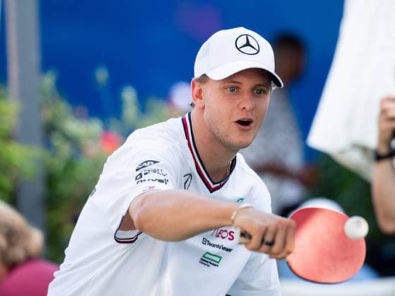 Mick Schumacher Mercedes AMG Petronas Formula One Team, Test and substitute driver at table tennis, HUN, Formula 1 World Championship, Hungarian Grand Prix, Hungaroring, Media Day, 18 07 2024 HUN, Formula 1 World Championship, Hungarian Grand Prix, Hungaroring, Media Day, 18 07 2024 Mogyorod Copyright: xEibner-Pressefoto Memmlerx EP_MMR