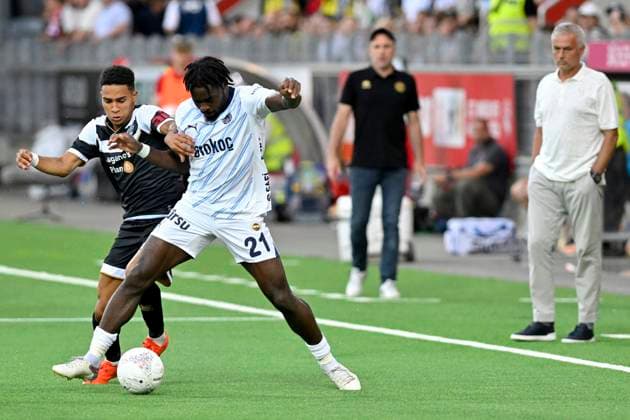 From left to right Yanis Cimignani, FCL, Bright Osayi Samuel, FB, Coach Mattia Croci Torti, FCL, Coach Josà Mourinho, FB, FC Lugano Fenerbahce SK, Champions League qualification, Football, 23 07 2024