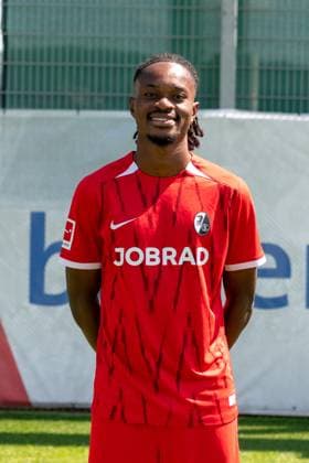 Jordy Makengo SC Freiburg, 33 GER, SC Freiburg, 1 BL, portrait date 2024 2025, 08 08 2024, GER, SC Freiburg, 1 BL, portrait date 2024 2025, 08 08 2024 Freiburg Copyright: xEibner-Pressefoto WolfgangxFrankx EP_WFK