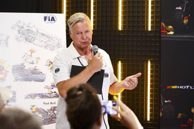 Cameron Kelleher - Head of Communications of the FIA, portrait , Giorgio Piola receives the 900th Grand Prix pass in a press conference, PK, Pressekonferenz during the Formula 1 Pirelli Gran Premio d’Italia 2024, Italian Grand Prix 2024, 16th round of the 2024 Formula One World Championship, WM, Weltmeisterschaft from August 30 to September 1, 2024 on the Autodromo Nazionale Monza, in Monza, Italy - F1 - ITALIAN GRAND PRIX 2024 DPPI Panoramic 240829_R16_ITALIA_DP_EA014362