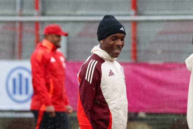 Mathys Tel FC Bayern Muenchen, 39 at training in the rain, Final training, FC Bayern Muenchen, Football, UEFA Champions League, Matchday 1, Season 24 25, 16 09 2024, Final training, FC Bayern Muenchen, Football, UEFA Champions League, Matchday 1, Season 24 25, 16 09 2024 Muenchen Copyright: xEibner-Pressefoto JennixMaulx EP_JML