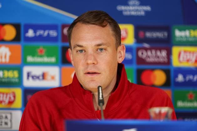 Manuel Neuer FC Bayern Muenchen, 01 at the press conference, International press conference, FC Bayern Muenchen, Football, UEFA Champions League, Matchday 1, Season 24 25, 16 09 2024, International press conference, FC Bayern Muenchen, Football, UEFA Champions League, Matchday 1, Season 24 25, 16 09 2024 Muenchen Copyright: xEibner-Pressefoto JennixMaulx EP_JML