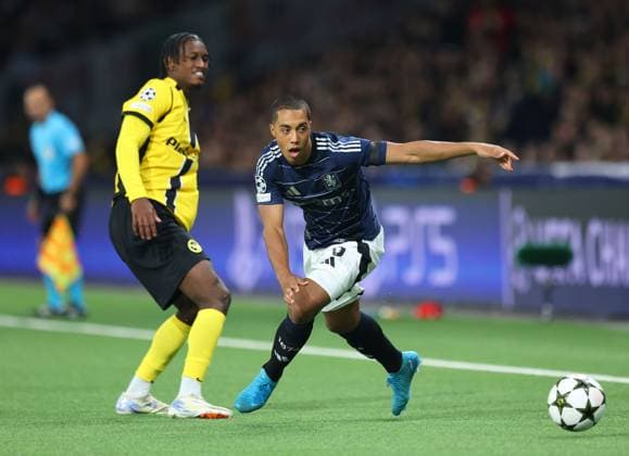 Youri Tielemans of Aston Villa and Joel Monteiro of Young Boys Young Boys v Aston Villa, UEFA Champions League, Group Stage, Football, Wankdorf Stadium, Bern, Switzerland, 17 Sep 2024 EDITORIAL USE ONLY No use with unauthorised audio, video, data, fixture lists, club league logos or live services. Online in-match use limited to 120 images, no video emulation. No use in betting, games or single club league player publications. Copyright: xMichaelxZemanek Shutterstockx 14722110bm