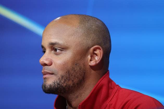 Munich, Germany 17 September 2024 Football, Men, Champions League, Season 2024 2025, FC Bayern Munich GNK Dinamo Zagreb, Allianz Arena, Matchday 1 Vincent Kompany, Coach FC Bayern Munich Head, Portrait at the press conference after the match, side view, in profile
